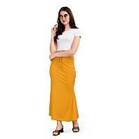 Kipzy Lycra Saree Shapewear Long Skirt for Women for Beach Night Out Regular Office Party Orange 2XL