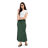 Kipzy Lycra Saree Shapewear Long Skirt for Women for Beach Night Out Regular Office Party Bottle Green 2XL