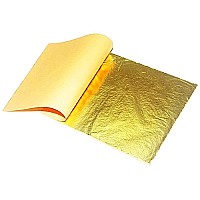 24k Pure Edible Gold Vark Golden leaf 50MMx50MM Gold Foils 25 sheets for cake sweets ayurvedic medicine face treatment anti aging spa (25)