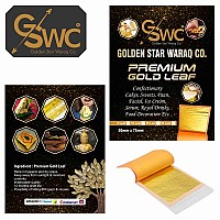 24k Pure Edible Gold Vark Golden leaf 50MMx50MM Gold Foils 25 sheets for cake sweets ayurvedic medicine face treatment anti aging spa (100)