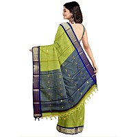 Florely Womens Paithani Cotton Silk Saree With Unstiched Blouse Piece