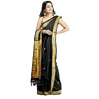 Florely Womens Paithani Cotton Silk Saree With Unstiched Blouse Piece