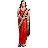 Florely Womens Paithani Cotton Silk Saree With Unstiched Blouse Piece