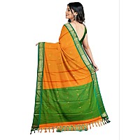 Florely Womens Paithani Cotton Silk Saree With Unstiched Blouse Piece