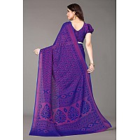 Winza Designer WDP Brasso Rati Royal Blue W Plain Chiffon Stylish Saree For Women