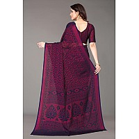 Winza Designer WDP Brasso Rati Navy Blue W Plain Chiffon Stylish Saree For Women