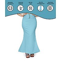 Mogsa Lycra Fishcut Saree Shapewear Petticoat for Women, Shapers for Womens Sarees (M, Baby Blue)