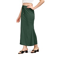 Mogsa Lycra Fishcut Saree Shapewear Petticoat for Women Shapers for Womens Sarees M Bottle Green