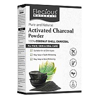 Elecious Naturals Activated Charcoal powder Ideal for face and Skin (200 grams) | Removed dead skin, Impurities and Detoxify Skin |Coconut Charcoal powder | 100% Natural