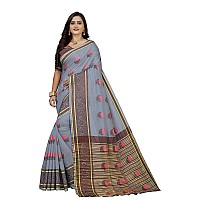 Shreeji Designer Womens Pure Cotton Jacquard Saree With Blouse Piece 2267 (Cream)