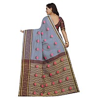 Shreeji Designer Womens Pure Cotton Jacquard Saree With Blouse Piece 2267 (Cream)