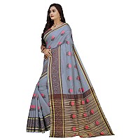 Shreeji Designer Womens Pure Cotton Jacquard Saree With Blouse Piece 2267 (Cream)