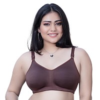 Trylo Womens Cotton Nonpadded Wire Free Regular Bra Charcoal Grey