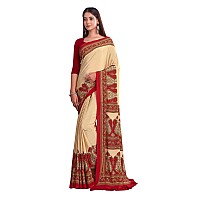 Jaanvi fashion Womens Crepe Saree With Unstitched Blouse Piece(pearl-silk-9001-d)