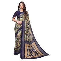 Yashika Womens Jacquard Georgette Saree (KUMUD Navy_W_Blue)