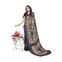 Yashika Womens Jacquard Georgette Saree (KUMUD Navy_W_Blue)