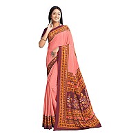 Jaanvi fashion Womens Crepe Saree With Unstitched Blouse Piece(pearl-silk-9006-c)