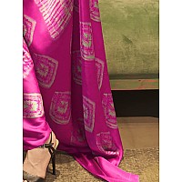 AKHILAM Womens Tie and Dye Crepe Printed Saree With Unstitched Blouse Piece PinkKLZE246014RJ