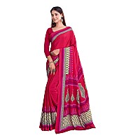 Jaanvi Fashion Womens Crepe Saree With Unstitched Blouse Piece(pearl-silk-9011-c)