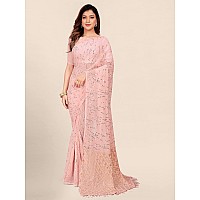 Pratham Blue Womens Sequins Georgette Fancy Saree With Blouse Piece (AM-300_Rose Pink)