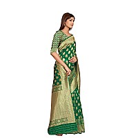 Palvan Sarees for Women Banarasi Kanjivaram Silk Woven Sari Indian Wedding Saree Unstitched Blouse GREEN