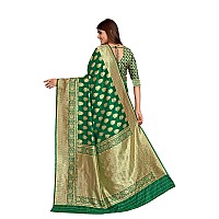 Palvan Sarees for Women Banarasi Kanjivaram Silk Woven Sari Indian Wedding Saree Unstitched Blouse GREEN