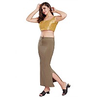 RANI SAAHIBA Womens Stretchy Slim Fishcut Petticoat Cotton Saree ShapewearSHP62SMBeige