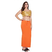 RANI SAAHIBA Womens Stretchy Slim Fishcut Petticoat Cotton Saree ShapewearSHP41LXLLt Orange