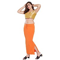 RANI SAAHIBA Womens Stretchy Slim Fishcut Petticoat Cotton Saree ShapewearSHP41LXLLt Orange