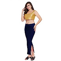 RANI SAAHIBA Womens Stretchy Slim Fishcut Petticoat Cotton Saree ShapewearSHP17LXLNavy Blue