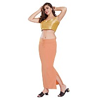 RANI SAAHIBA Womens Stretchy Slim Fishcut Petticoat Cotton Saree ShapewearSHP64LXLMelon Orange