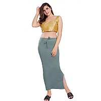 RANI SAAHIBA Womens Stretchy Slim Fishcut Petticoat Cotton Saree ShapewearSHP66LXLSky Grey