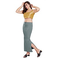 RANI SAAHIBA Womens Stretchy Slim Fishcut Petticoat Cotton Saree ShapewearSHP66LXLSky Grey