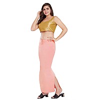 RANI SAAHIBA Womens Stretchy Slim Fishcut Petticoat Cotton Saree ShapewearSHP60LXLBaby Peach