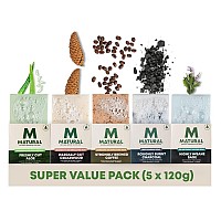 Matural All Natural Handmade Bar Soap For Men, Super Value Combo of All 5 Organic Soaps for Bath, (Aloe Vera, Charcoal, Cedarwood, Sage & Coffee) - 120 Gm * 5 (Pack Of 5)