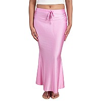 NYKD Everyday Saree Petticoat for Women - Shapewear with Drawstring, Side Slit, Mermaid Cut - Saree Shapewear, NYOE01, Onion Pink, S, 1N