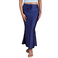 NYKD Everyday Saree Petticoat for Women - Shapewear with Drawstring, Side Slit, Mermaid Cut - Saree Shapewear, NYOE01, Navy, M, 1N