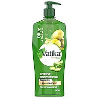 Dabur Vatika Aloe Vera & Olive Intense Moisturising Shampoo-640ml | Upto 24 hour Hydration | With Goodness of Vitamin E | Nourishes and Strengthens Damaged Hair | For Dry and Frizz-Free Hair