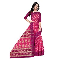 TAMAIRA FASHION Womens Plain Weave Pure Cotton Saree Without Blouse PieceAB35DarkPink