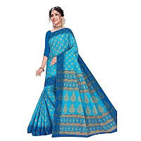 TAMAIRA FASHION Womens Plain Weave Pure Cotton Saree Without Blouse PieceAB35Turquoise