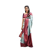 SGF11 Womens Kanjivaram Soft Lichi Silk Saree With Blouse Piece (Light Blue)