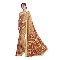 Jaanvi Fashion Womens Woven Crepe Saree With Unstitched Blouse Piece (Ultra-Shape-9807-B_Peach Yellow)