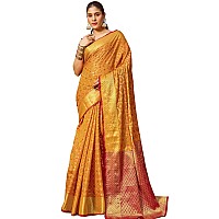 SWORNOF Womens Patola Silk Saree With Unstitched Boluse Piece MUSTRUD