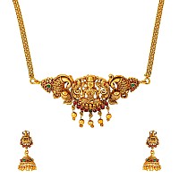 Yellow Chimes Temple Jewellery Set | Gold Plated Traditional Choker Necklace | Birthday / Anniversary Gift for Wife, girls and women