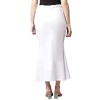 GRECIILOOKS Microfiber Saree Shapewear Petticoat for Women, Cotton Blended Shape Wear for Saree(White&Mustard_M)