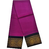 Madurai Pure Sungudi Cotton Saree Double Side Medium Size Border Plain Body Saree for women Rani Pink Navy Blue