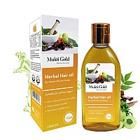 Axiom Mukti Gold Herbal Hair Oil - 200mL | Helps to prevent Hairfall & Dandruff | Enriched with the Ingredients of Almond, Rose, Neem, Lemon | 100% Natural Herbal Hair Oil | Certified Product