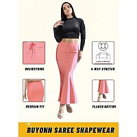 BUYONN Saree Shapewear for Women Saree Petticoat Shapewear for Saree (Peach, Large)