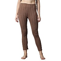 Wearslim Winter Thermal Bottom Underwear For Women Ultra Soft Winter Warmer Inner Wear Johns Pant Lower Color Brown Size