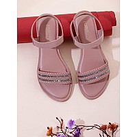 FORVELA Women's Flat Casual Stylish Fashion Sandal | Ethnic Footwear | Flat Sandal for women & Girls | Ladies Chappal (PEACH, numeric_6)